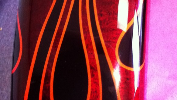 Old School Flame Job Apple Red/Silver (Heavy Flake) — Dallas AirbrushDallas  Airbrush