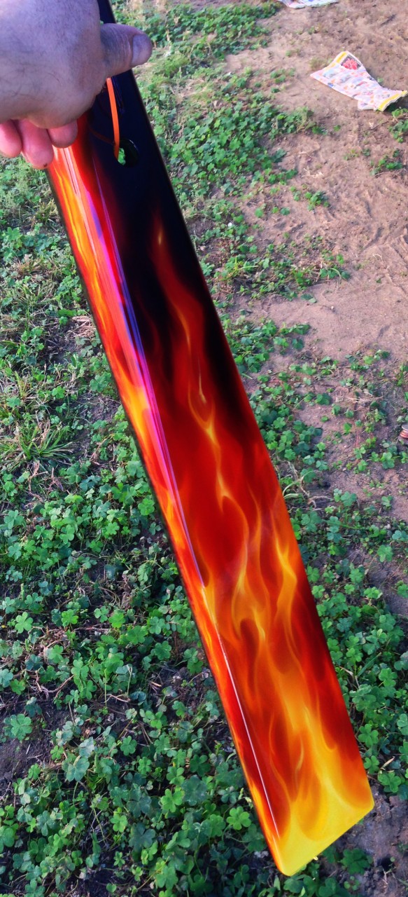 Old School Flame Job Apple Red/Silver (Heavy Flake) — Dallas AirbrushDallas  Airbrush